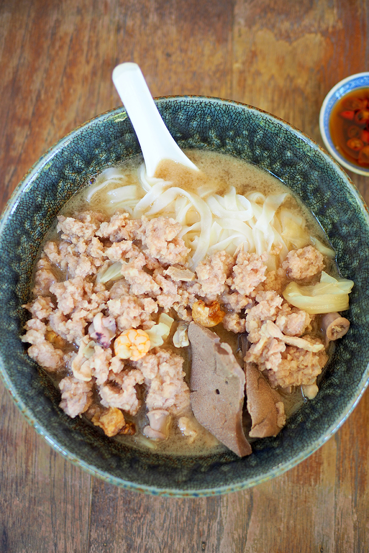 The traditional pork noodle for RM7.50 with 'kway teow' hits the spot for those craving pork noodles