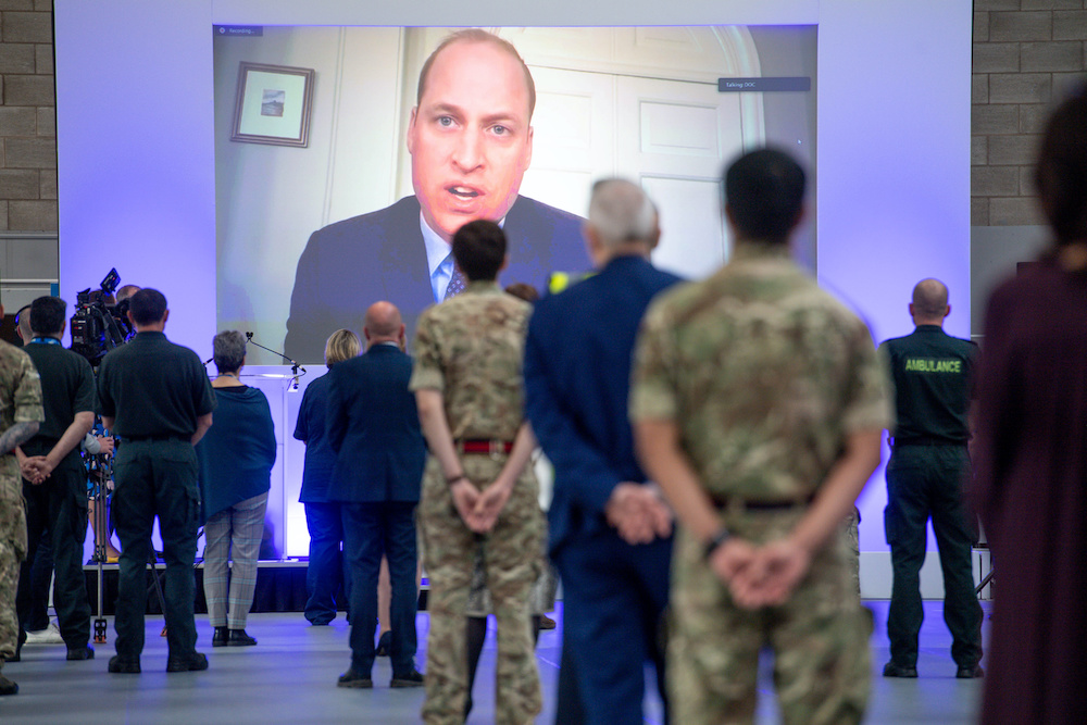 Britainu00e2u20acu2122 s Prince William speaks via videolink as he officially opens the NHS Nightingale Hospital Birmingham, built in the National Exhibition Centre (NEC), in Birmingham, Britain April 16, 2020. u00e2u20acu2022 Reuters  pic