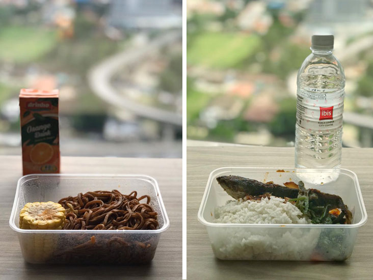 Breakfast and lunch supplied by the hotel (quarantine centre)