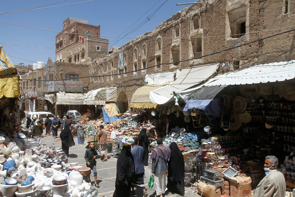 People shop at a market in the old quarter of Sanaa, Yemen April 9, 2020. u00e2u20acu201d Reuters pic