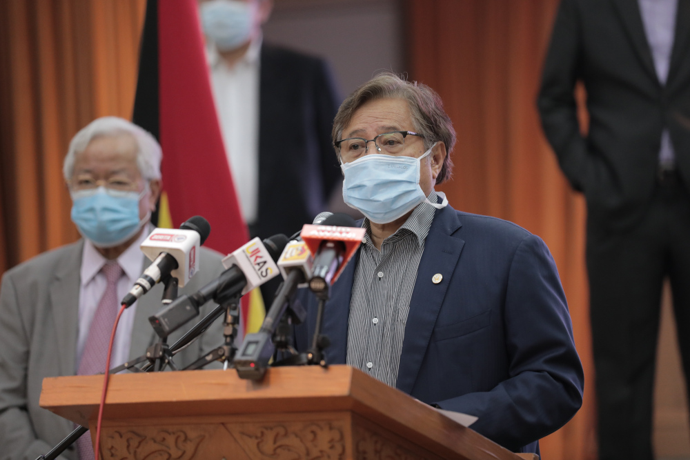 Sarawak Chief Minister Datuk Patinggi Abang Johari Openg announces the second package of Sarawakku Sayang Assistance 2.0 April 10, 2020. u00e2u20acu201d Picture courtesy of Sarawak Public Communications Unit (UKAS)