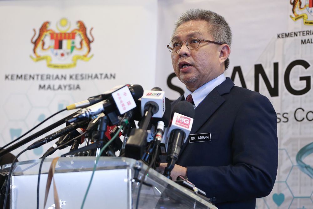 Health Minister Datuk Seri Dr Adham Baba speaks during a press conference at the Malaysia Agro Exposition Park Serdang April 3, 2020.  u00e2u20acu201d Picture by Yusof Mat Isa