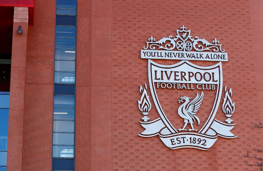General view of the Liverpool logo on Anfield, Liverpool, March 13, 2020. u00e2u20acu201d Action Images via Reuters
