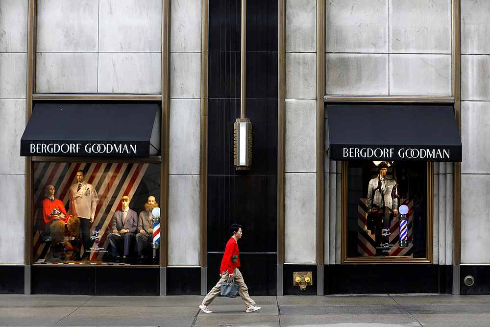 A person walks by Bergdorf Goodman on Fifth Avenue as retailers reported a downturn in sales related to the Covid-19 outbreak in New York March 13, 2020.  u00e2u20acu201d Reuters pic