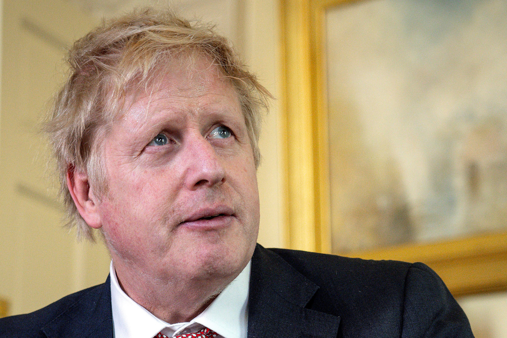 A handout image released by 10 Downing Street, shows Britainu00e2u20acu2122s Prime Minister Boris Johnson as he delivers a television address after returning to 10 Downing Street after being discharged from St Thomasu00e2u20acu2122 Hospital, in central London April 12, 2020. u00e2u20acu201d