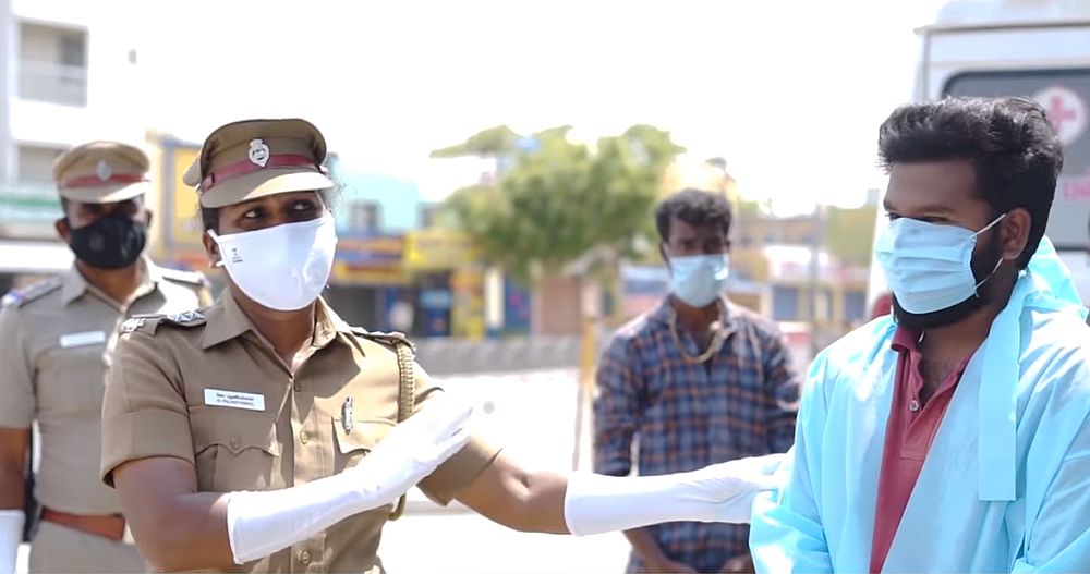Officer Palaniyamal says the move to 'scare' citizens had to be done because of the ignorance of a few. u00e2u20acu201d Screengrab via Facebook/Tamil Nadu Police 