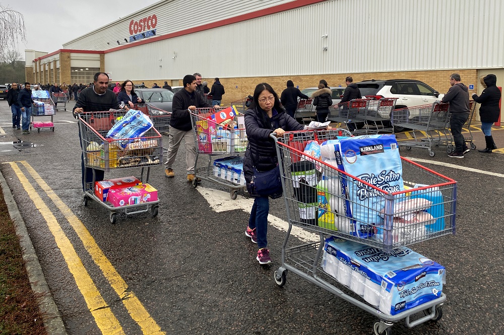 Costco saw a 34.7 per cent rise in traffic in the second week of March from a year earlier. u00e2u20acu2022 Reuters pic