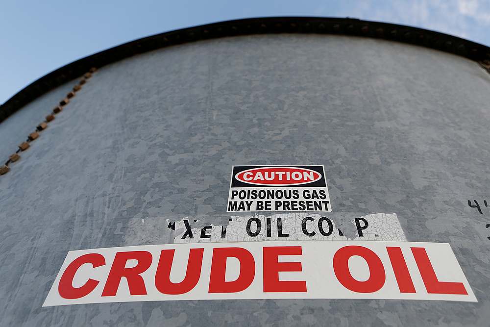 A sticker reads crude oil on the side of a storage tank in the Permian Basin in Mentone, Loving County, Texas November 22, 2019. u00e2u20acu201d Reuters pic