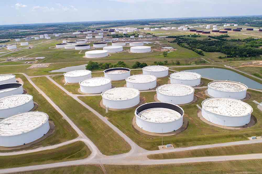 Crude oil storage tanks are seen in an aerial photograph at the Cushing oil hub in Cushing, Oklahoma April 21, 2020. u00e2u20acu201d Reuters pic 