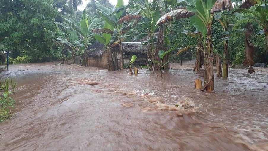 A flooded street is seen in the aftermath of Cyclone Harold in an unknown location on Vanuatu April 7, 2020. u00e2u20acu201d Vanuatu Red Cross handout via Reuters 