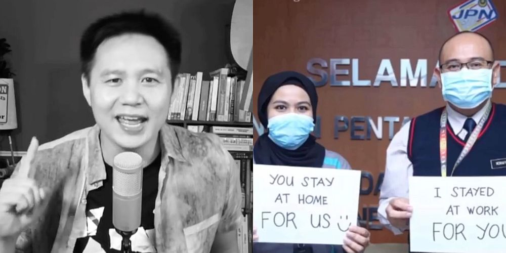 Lim (left) says he was moved to make the video after observing the sacrifices made by Malaysian frontline workers to curb the Covid-19 outbreak. u00e2u20acu201d Screengrabs from Instagram/thedouglaslim