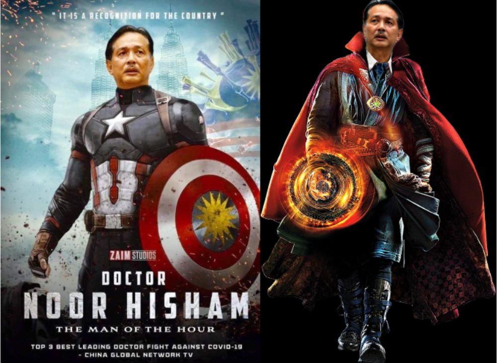 Who needs Captain America or Dr Strange when we have Dr Noor Hisham? — Pictures via Twitter/@anahomylarrum & Facebook/Ahmad Adam