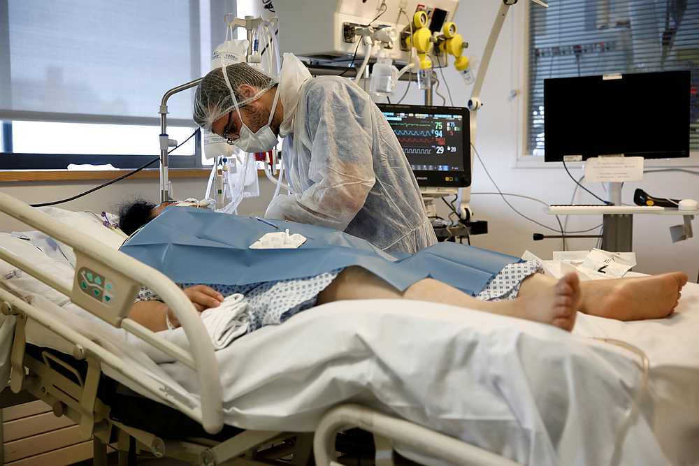 A patient suffering from Covid-19 is treated at the intensive care unit at the Institut Mutualiste Montsouris (IMM) hospital in Paris, France April 6, 2020. u00e2u20acu201d Reuters pic