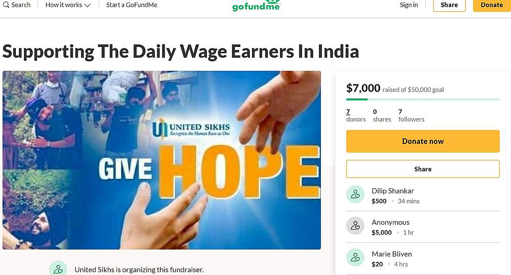 The funds raised will be used for food, sanitiser and public education on hygiene practices to prevent contracting Covid-19. — Screengrab from GoFundMe