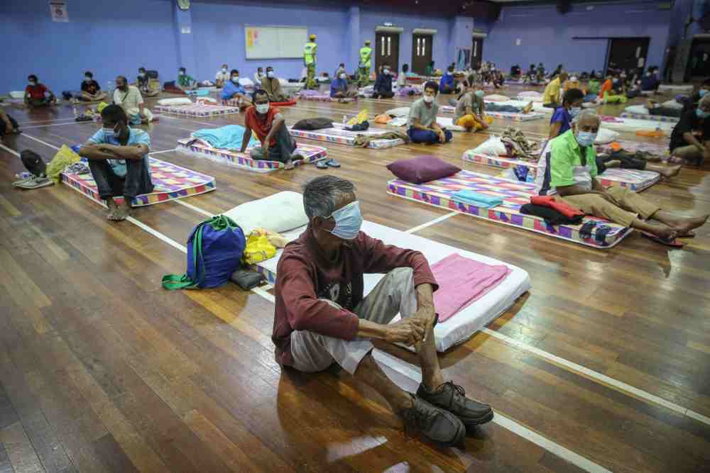 Over 500 people were rounded up by the Kuala Lumpur City Hall (DBKL) and given a two-week stay at four different shelters across the capital, as the country weather the two-week extended MCO until April 14. ― Picture by Yusof Mat Isa