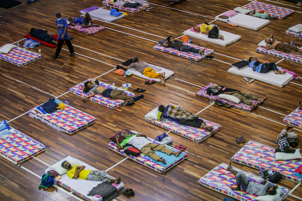 A general view of the temporary shelter at the u00e2u20acu02dcPusat Komuniti Sentul Perdanau00e2u20acu2122 in Kuala Lumpur April 2, 2020. u00e2u20acu2022 Picture by Hari Anggara