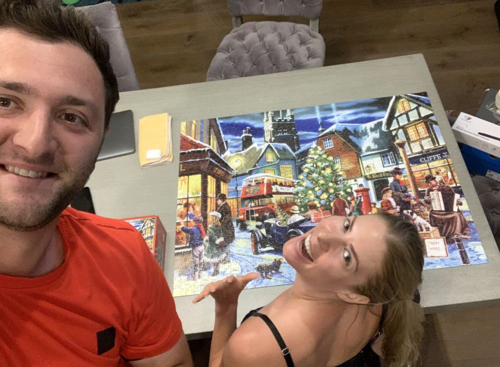 Rahm and wife Kelley have kept busy with jigsaw puzzles. — Picture courtesy of Jon Rahm