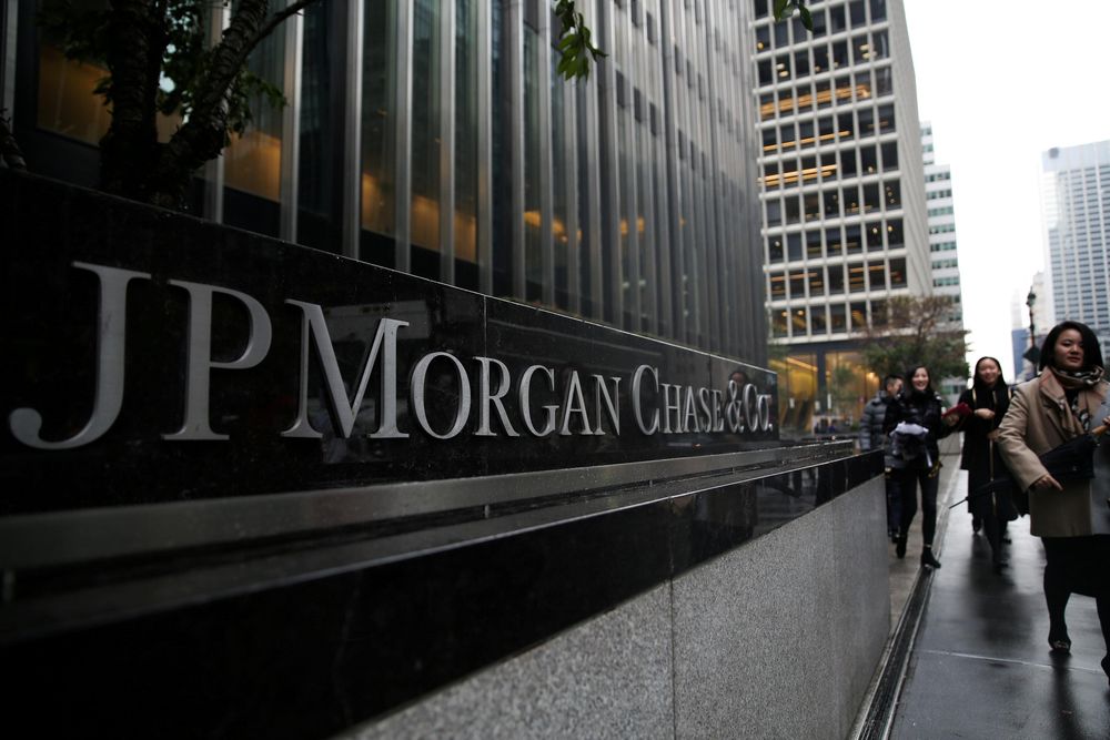 A sign of JP Morgan Chase Bank is seen in front of their headquarters tower in Manhattan, New York, US, November 13, 2017. u00e2u20acu201d Reuters pic