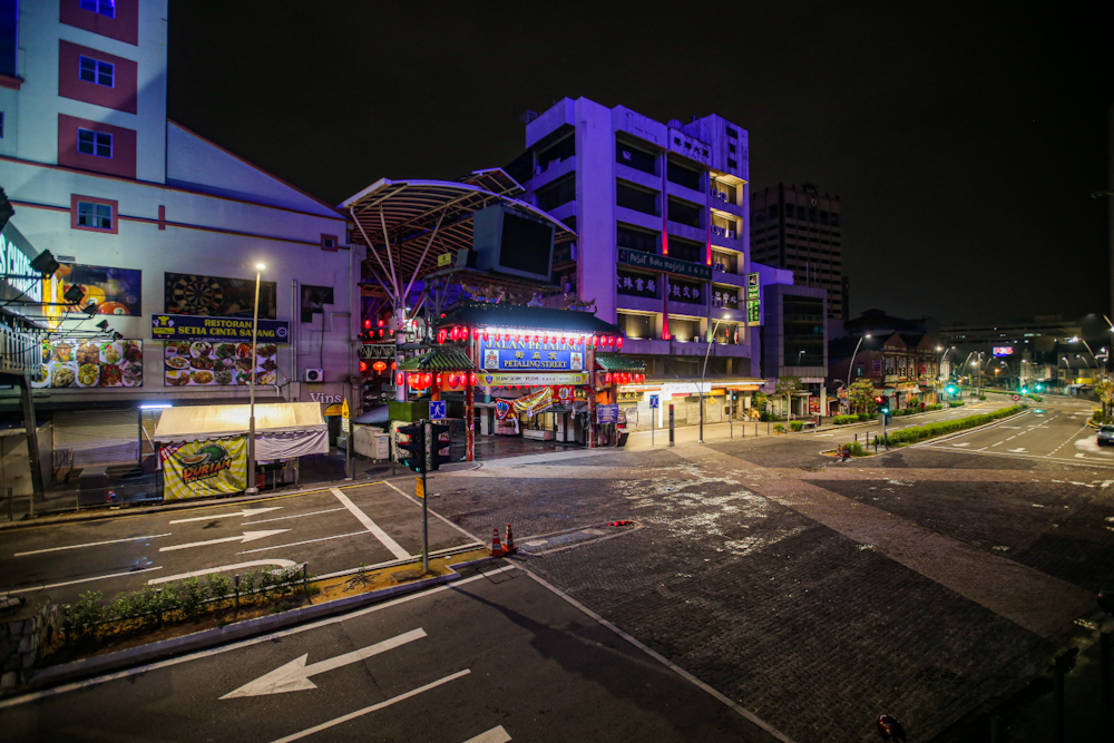 A general view of the Petaling Street after 8pm during the third phase of the movement control order (MCO),  April 17, 2020. u00e2u20acu2022 Picture by Hari Anggara