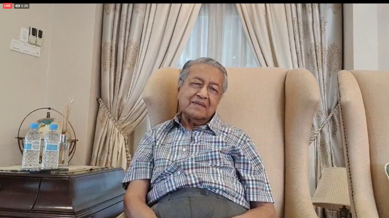 Tun Dr Mahathir Mohamad engages with social media users during a Facebook Live session April 1, 2020. u00e2u20acu201d Facebook screencap