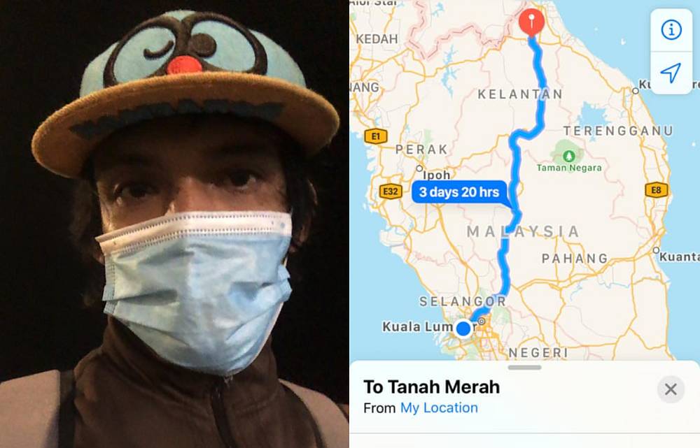 Matnoe travelled all the way back to Kelantan to be with his family after being kicked out. — Pictures via Facebook/Matnoe Poksu Din