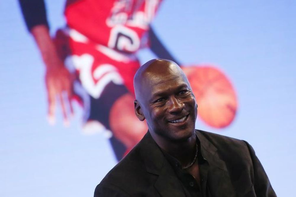 Former basketball Michael Jordan delivering a speech as he attends a party celebrating the 30th anniversary of the Air Jordan shoe line in Paris, June 12, 2015. u00e2u20acu201d Reuters pic