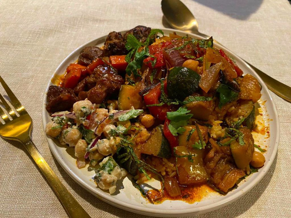 The Moroccan-style braised lamb with braised vegetables and lamb meatballs that diners were treated to on April 3, 2020. u00e2u20acu201d Barbary Coast pic via TODAY 