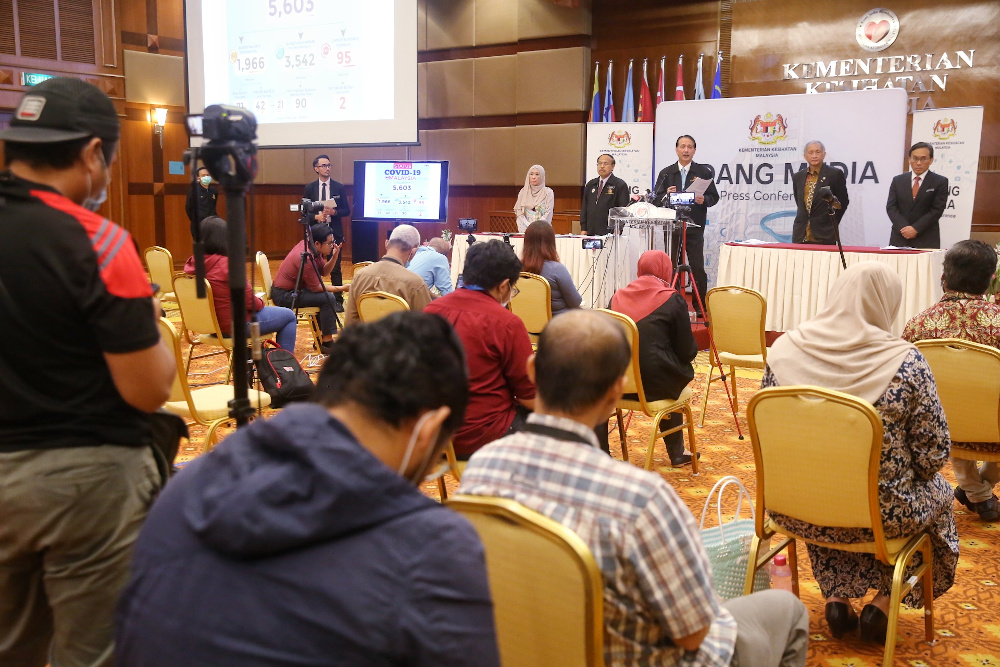 Health director-general Datuk Dr Noor Hisham Abdullah giving a press conference on Covid-19 in Putrajaya April 23, 2020. u00e2u20acu201d Picture by Choo Choy May