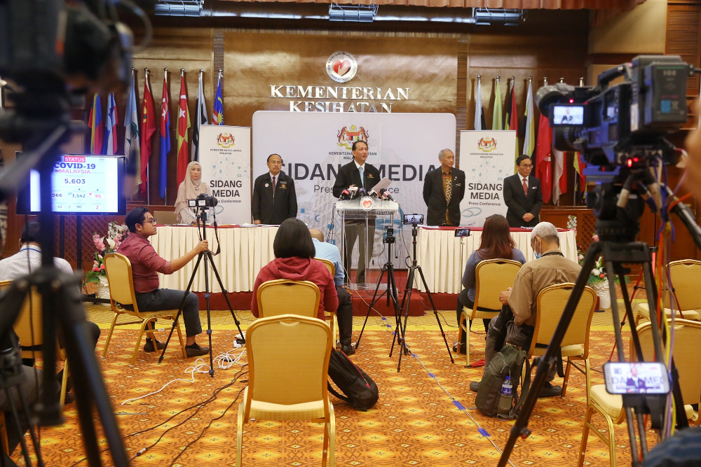 Health director-general Datuk Dr Noor Hisham Abdullah giving a press conference on Covid-19 in Putrajaya April 23, 2020. u00e2u20acu201d Picture by Choo Choy May
