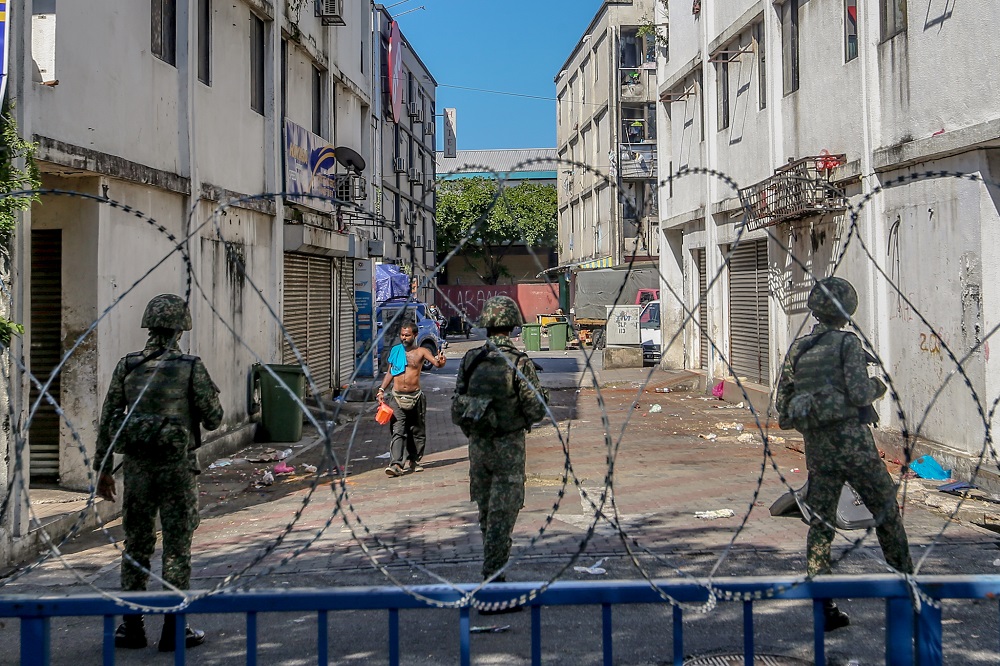 A general view near the Pasar borong Selayang during the movement control order (MCO) in Kuala Lumpur April 20, 2020. ― Picture by Firdaus Latif