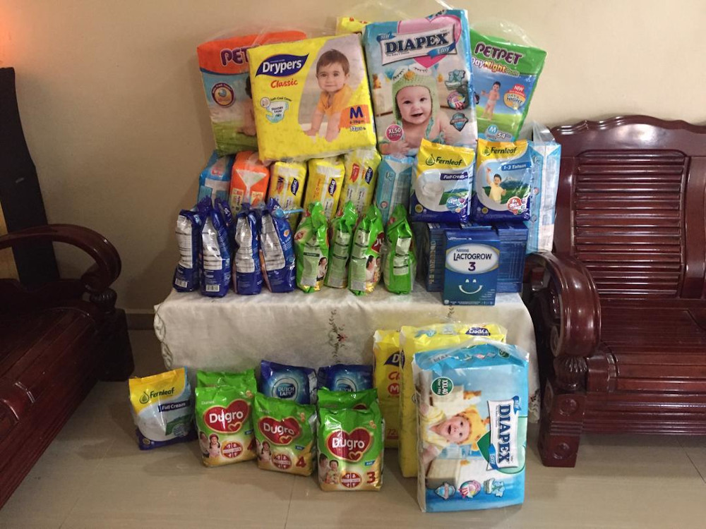 Some of the items which were delivered to needy households with toddlers and infants, as well as physically disabled children. u00e2u20acu201d Picture courtesy of Asheeq Ali Sethi Alivi