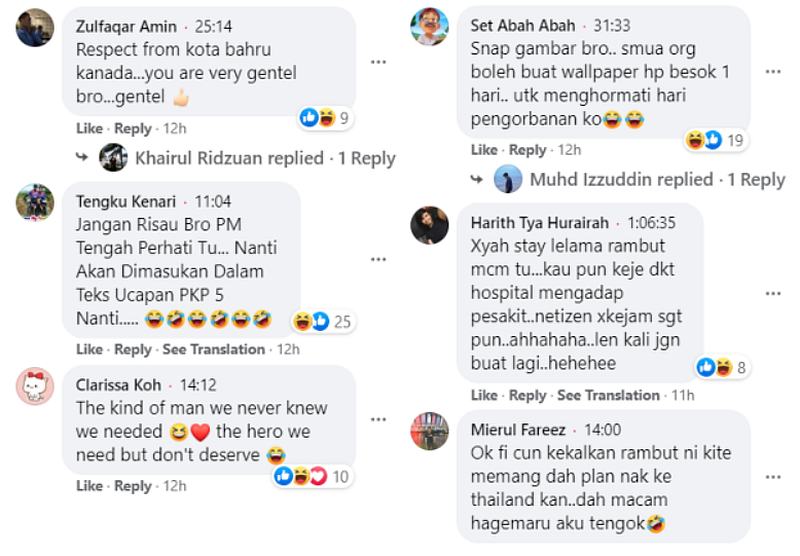 Social media users praised Rafie for making people smile during this difficult time. — Screengrab via Facebook/Mohammad Rafiezulanwar Jaffri. 