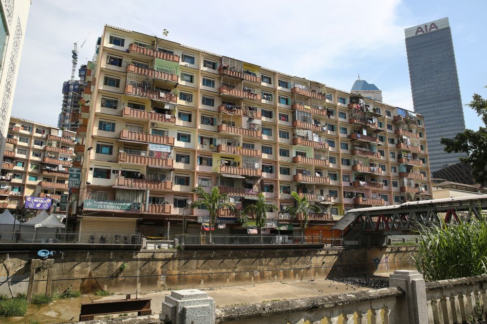 A general view of Selangor Mansion, which has been placed under the enhanced movement control order, in Kuala Lumpur April 11, 2020. u00e2u20acu201d Picture by Yusof Mat Isann