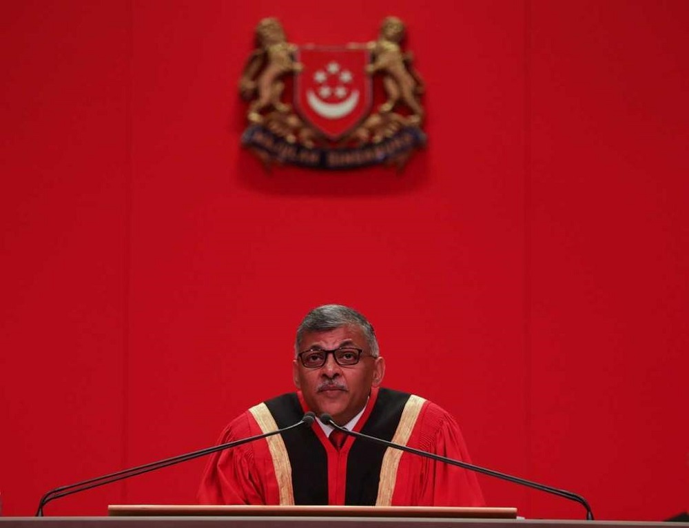 Chief Justice Sundaresh Menon said on April 24, 2020 that the court system would continue to hear only urgent matters until June 1 in light of the Covid-19 situation. u00e2u20acu2022 TODAY file pic