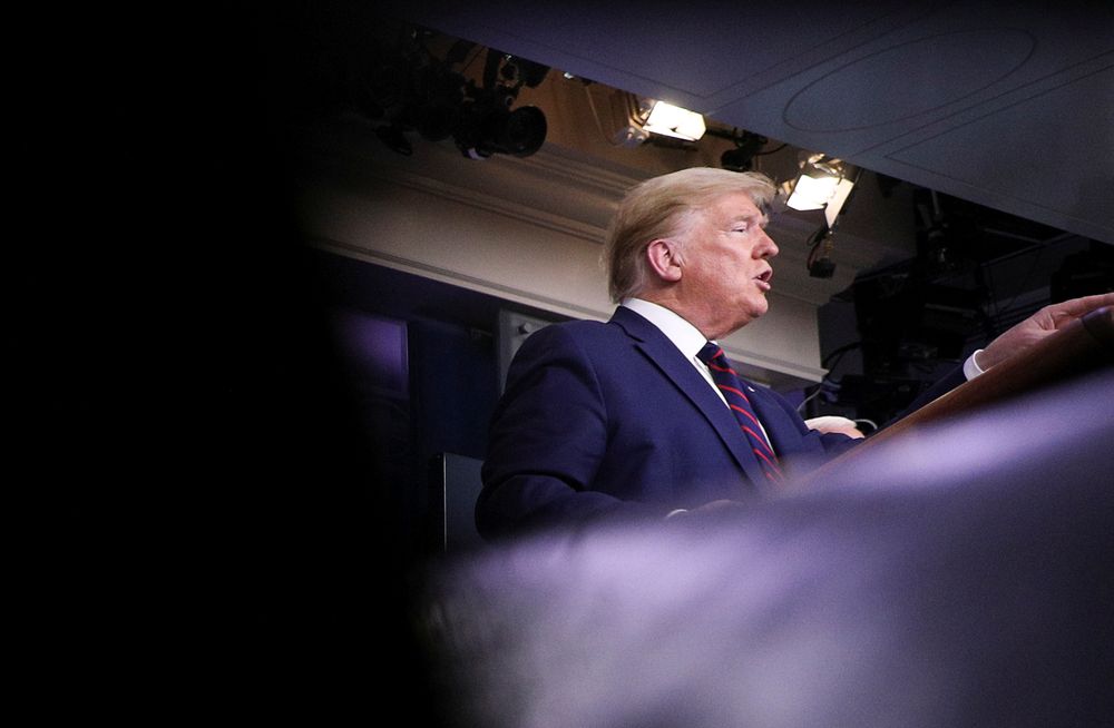 US President Donald Trump addresses the daily coronavirus response briefing at the White House in Washington, US, April 2, 2020. u00e2u20acu201d Reuters pic