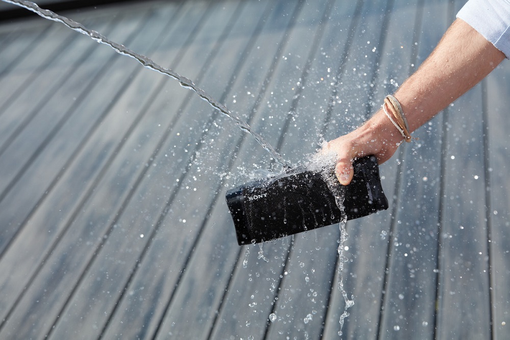 The Sony speakers not only waterproof, but shockproof and dustproof as well. — Picture courtesy of Sony via SoyaCincau