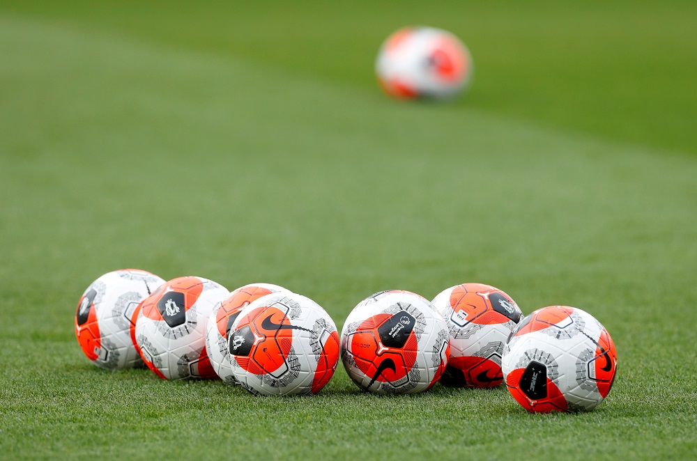 General view of match balls on the pitch before the match between Southampton and Aston Villa at the St Maryu00e2u20acu2122s Stadium in Southampton February 22, 2020. u00e2u20acu201d Action Images via Reuters  