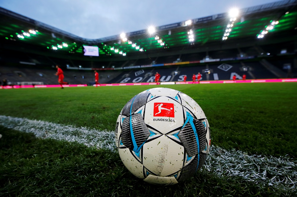 General view as the players from Borussia Moenchengladbach and FC Cologne as well as officials line up on the pitch before the match at the Borussia-Park in Moenchengladbach, Germany March 11, 2020. u00e2u20acu201d Reuters pic