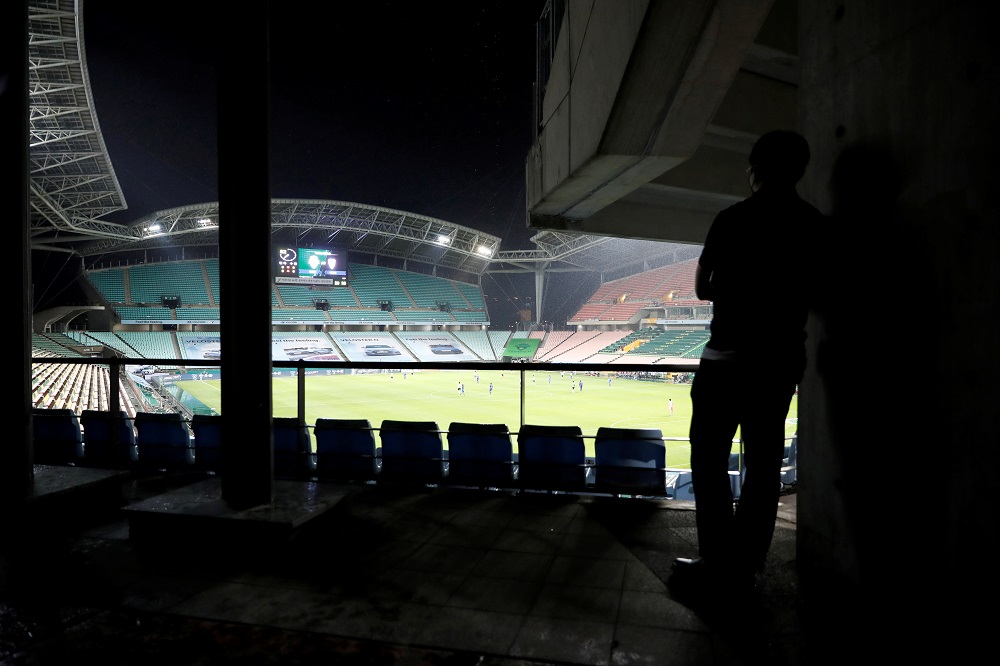 General view during the K League 1 match between Jeonbuk Hyundai Motors FC and Suwon Samsung Bluewings at the Jeonju World Cup Stadium in Jeonju, South Korea May 8, 2020. u00e2u20acu201d Reuters pic