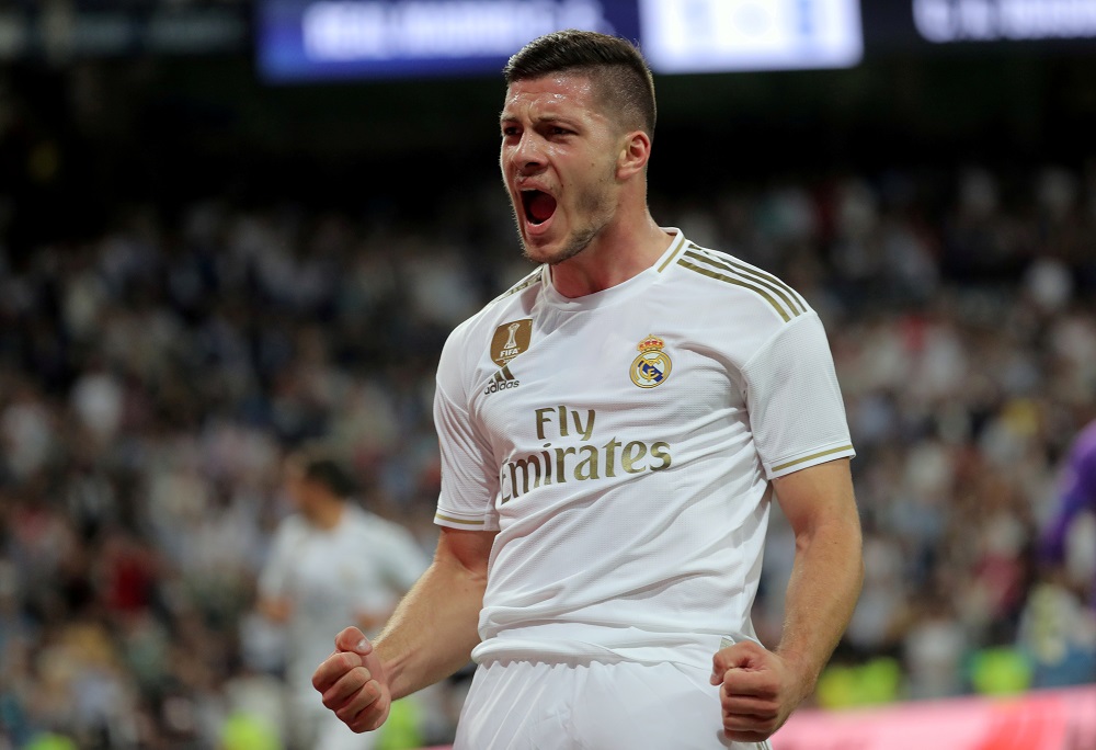 Real Madrid's Luka Jovic celebrates during the match against Osasuna at the Santiago Bernabeu stadium in Madrid September 25, 2019. u00e2u20acu201d Reuters pic