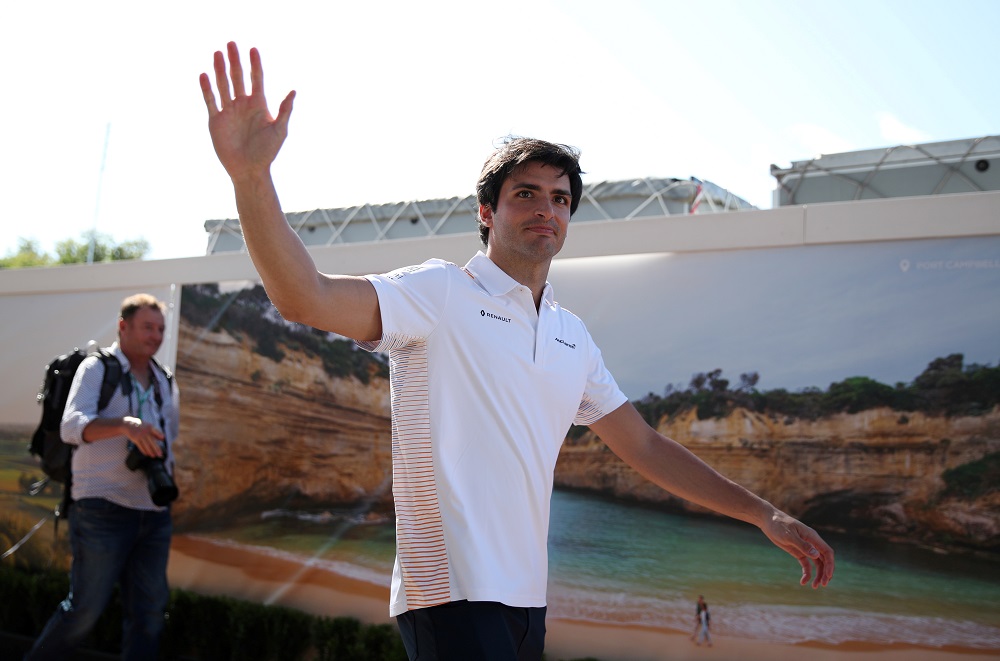 McLarenu00e2u20acu2122s Carlos Sainz arriving to the Melbourne Grand Prix Circuit in Australia March 12, 2020.  u00e2u20acu201d Reuters pic