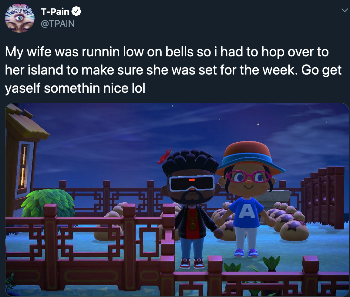 Fans are enjoying watching celebs share their 'Animal Crossing' adventures. u00e2u20acu201d Twitter screenshot