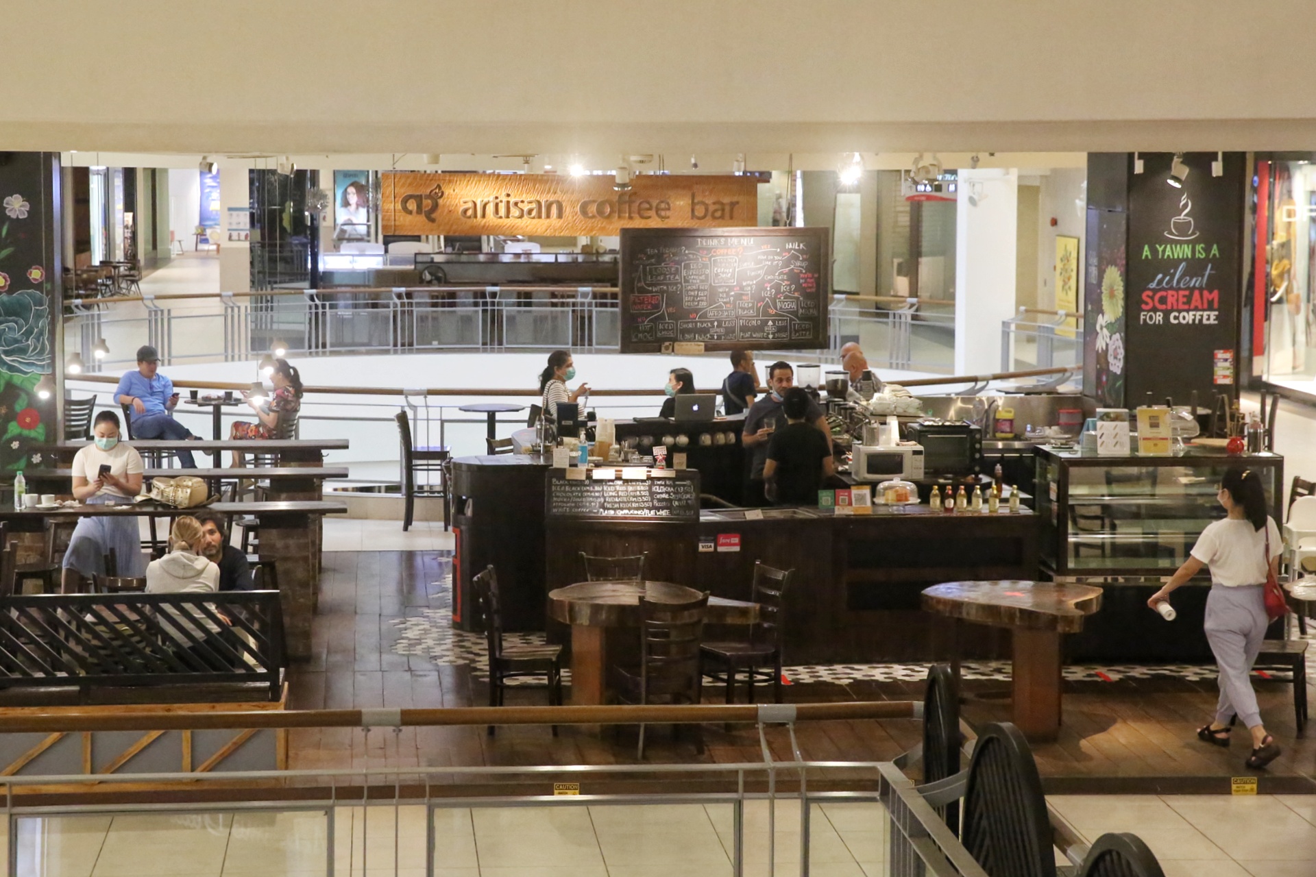 People dining in during lunch time at the Artisan Coffee Bar at the Bangsar Village shopping mall on first day on CMCO May 4, 2020. u00e2u20acu201d Picture by Choo Choy May