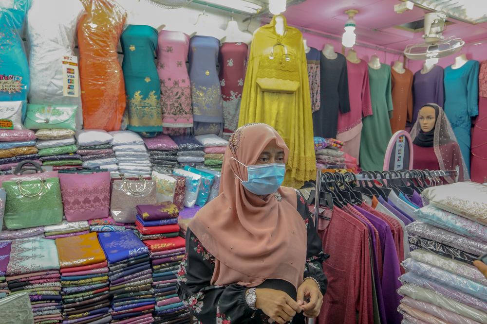 Dilla Textile Tradingu00e2u20acu2122s Ferawati Akhiruddin speaks to Malay Mail during an interview at Jalan Tunku Abdul Rahman May 5, 2020. u00e2u20acu201d Picture by Firdaus Latif