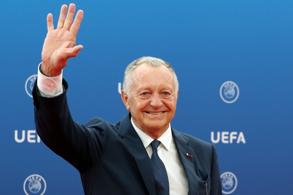 Olympique Lyonnais president Jean-Michel Aulas arrives to attend the draw for Uefa Champions League football tournament at The Grimaldi Forum in Monaco August 30, 2018. u00e2u20acu201d AFP pic