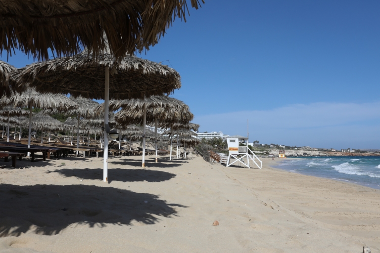 A deserted beach is pictured in the Cypriot resort town of Ayia Napa. u00e2u20acu201d AFP pic