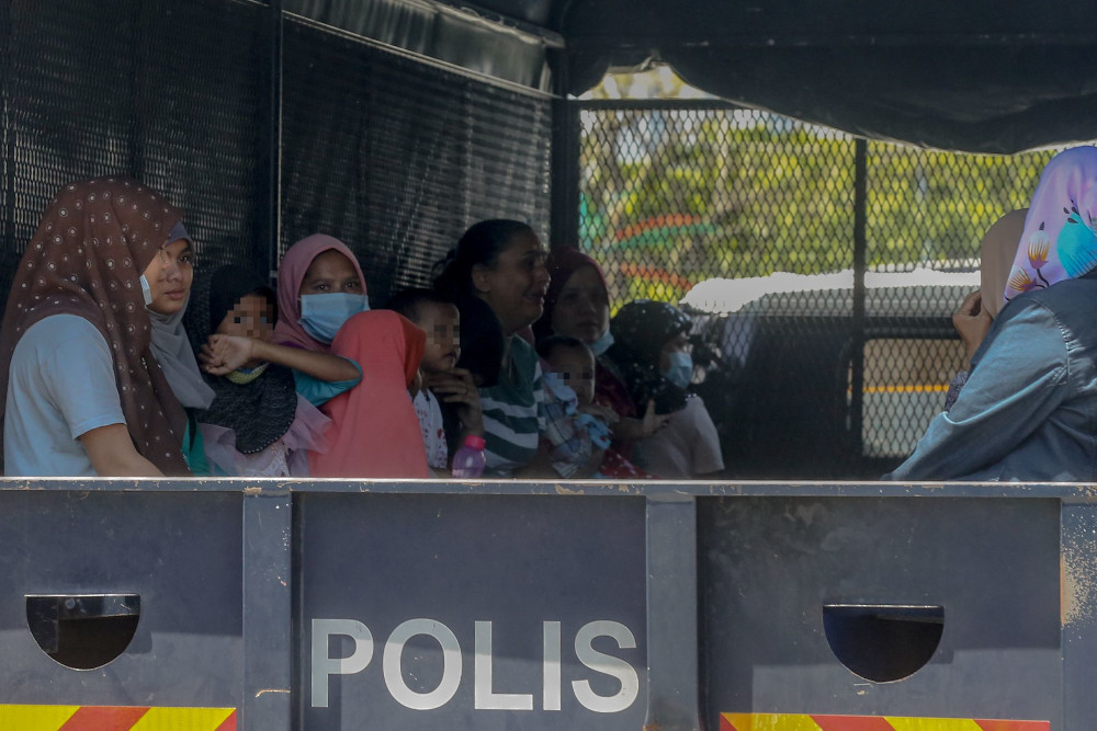 Some of the undocumented migrants at Selayang Baru were arrested by the Immigration Department during a raid on May 14, 2020. u00e2u20acu201d Picture by Firdaus Latif