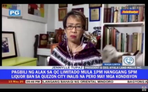 Screenshot of Bella and Nala fighting in the background while their owner Doris Bigornia was in the middle of a live television interview. u00e2u20acu201d Screenshot from Twitter/ @DorisBigorniann