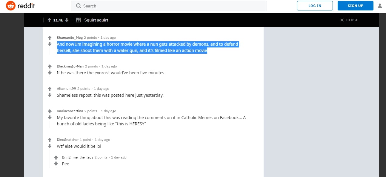 Reddit users reacting to Father Tim Pelc.— Reddit screenshot
