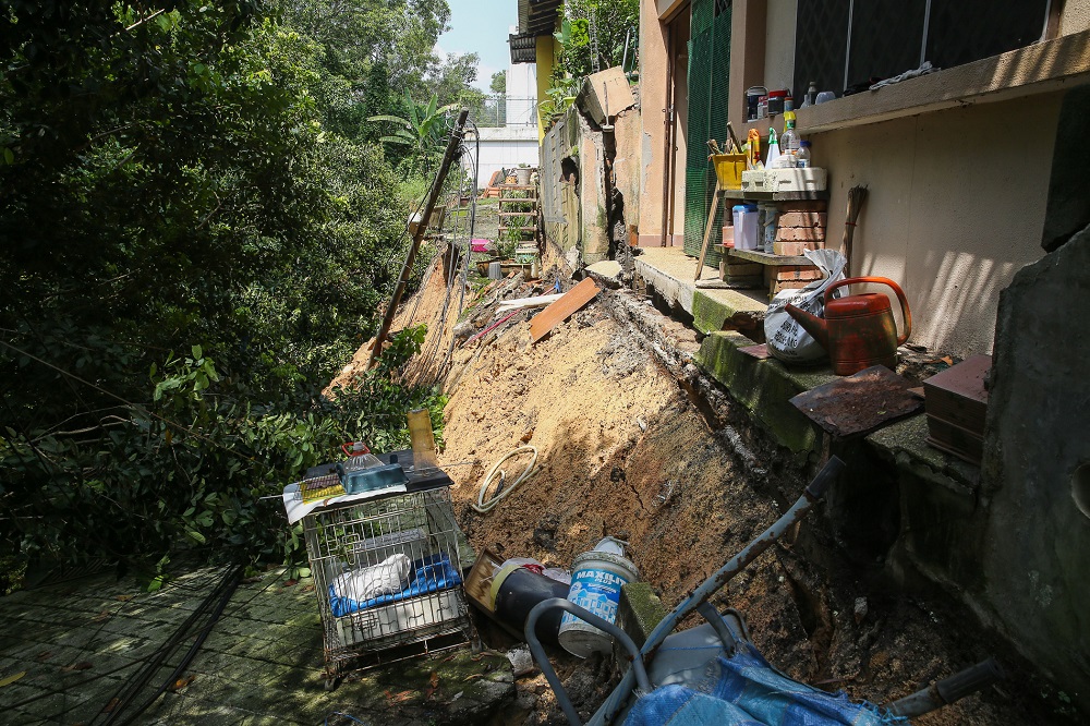 A general view of an area affected by landslide at Taman Kelab Ukay in Bukit Antarabangsa May 30, 2020. u00e2u20acu201d Picture by Yusof Mat Isa